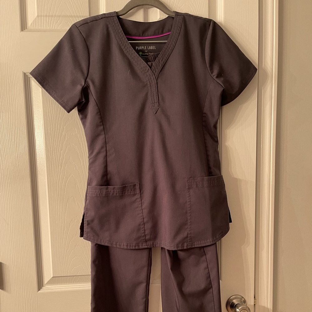 COPY - Healing hands scrubs. Dark gray. Never worn in the hospital.